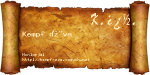 Kempf Éva névjegykártya